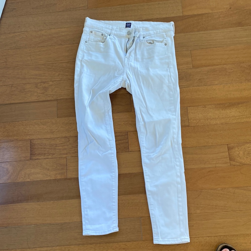 White skinny jeans, Gap, size 27